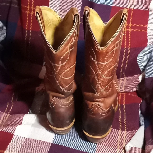 EUC Vibram Leather Western Boots Made In USA Size 7 - Picture 6 of 8
